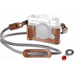 SmallRig Leather Half Case for Fujifilm X-T30 X-T30 II III Camera Brown Strap